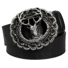 Fashion elk buckle véritable ceinture en cuir ceinture décorative Jeans belt conchos trading company